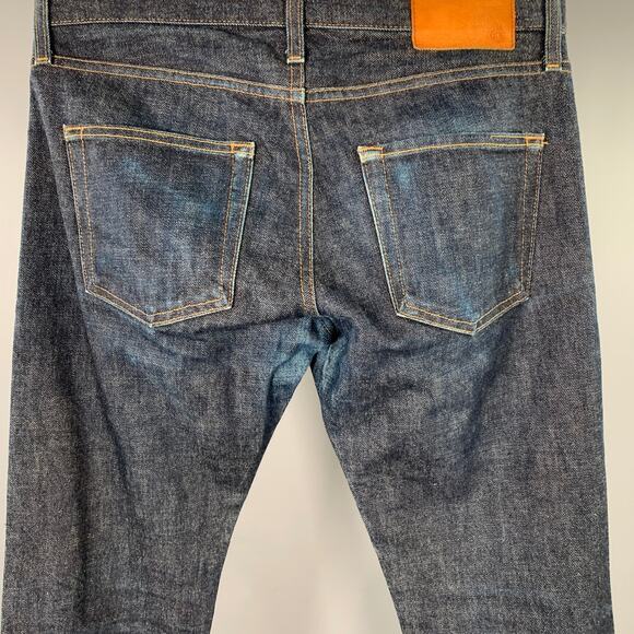 ADRIANO GOLDSCHMIED Size 30 Navy Contrast Stitch Cotton Slim Five Pockets Jeans - Picture 4 of 8